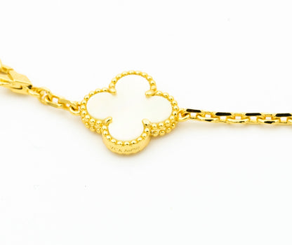 [Regal Gem]CLOVER BRACELET 5 MOTIFS ONYX MOP