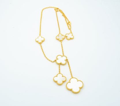 [Regal Gem]CLOVER MOTHER OF PEARL NECKLACE 6 MOTIF