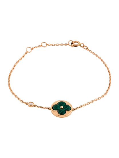 [Regal Gem]SUN MALACHITE 1 DIAMOND PINK GOLD BRACELET