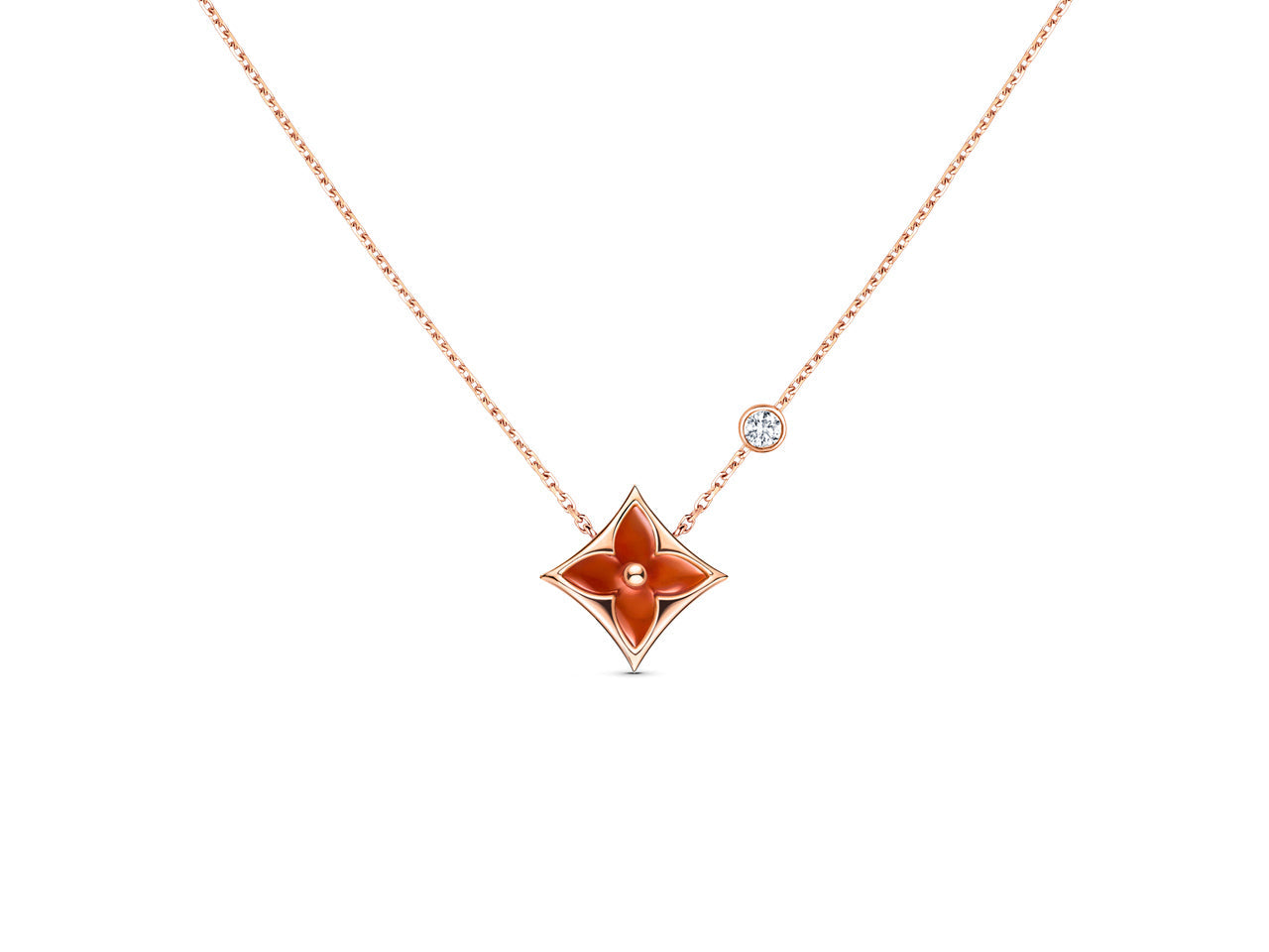 [Regal Gem]STAR NECKLACE PINK GOLD 1 DIAMOND