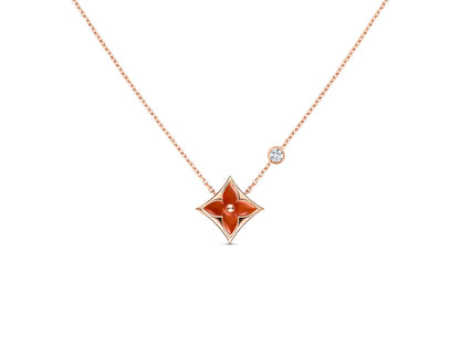 [Regal Gem]STAR NECKLACE PINK GOLD 1 DIAMOND