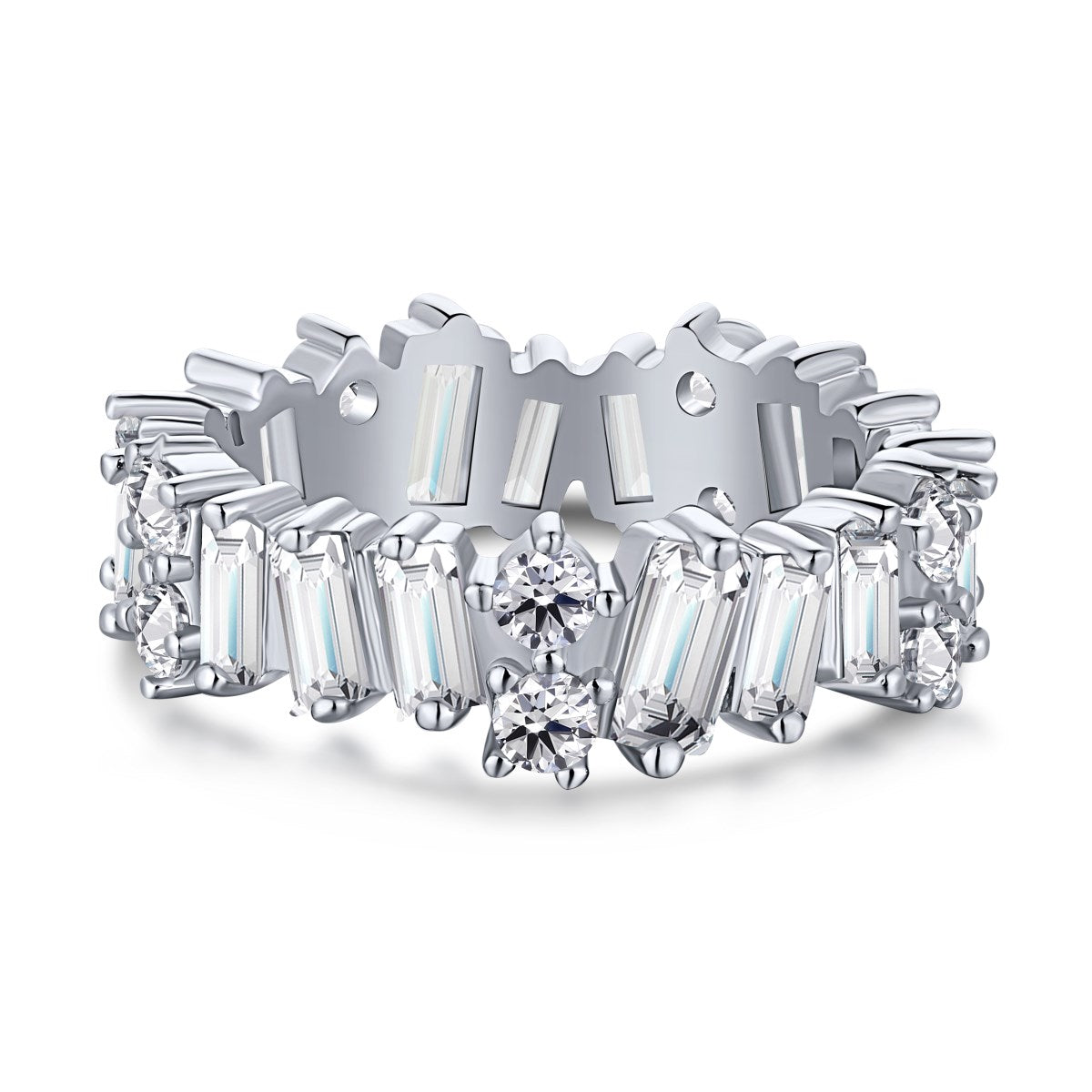 [Regal Gem Jewelry]Delicate Multi Shape Tennis Ring
