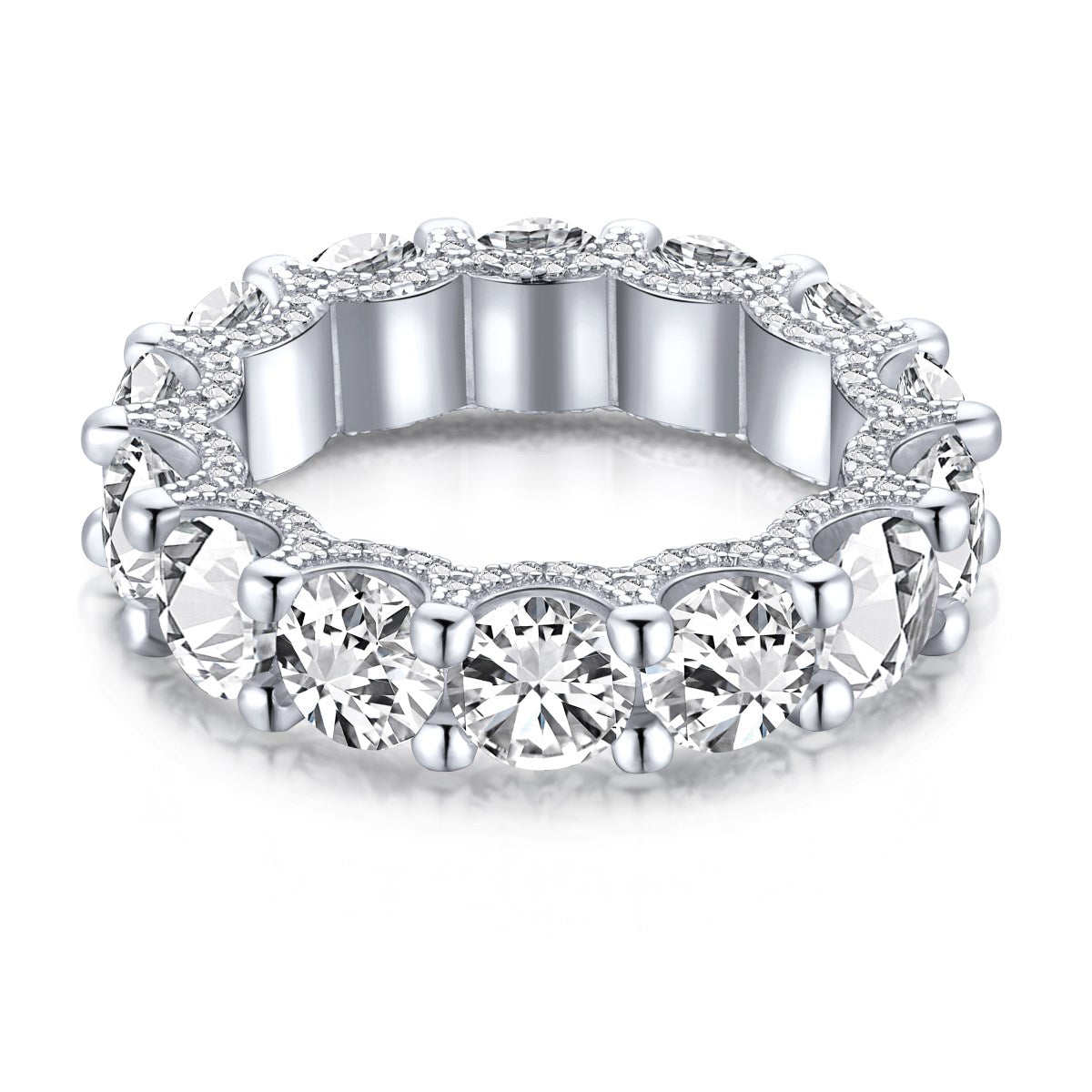 [Regal Gem Jewelry]Gorgeous Round Cut Tennis Ring