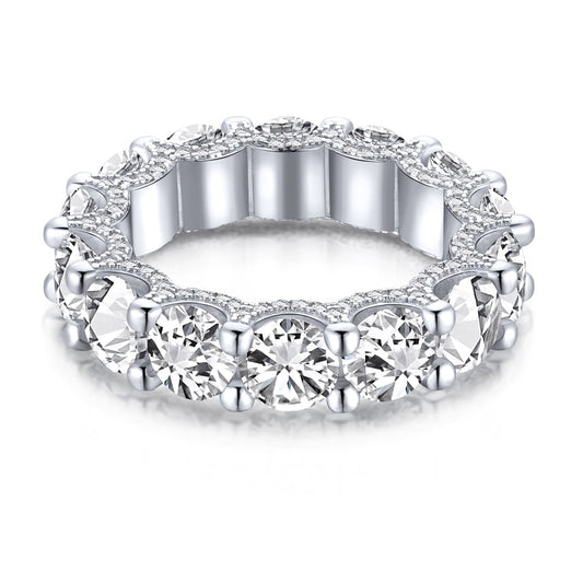 [Regal Gem Jewelry]Gorgeous Round Cut Tennis Ring