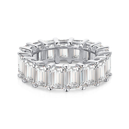 [Regal Gem Jewelry]0.75 Carat Elegant Emerald Cut Tennis Ring