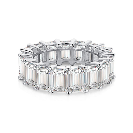 [Regal Gem Jewelry]0.75 Carat Elegant Emerald Cut Tennis Ring