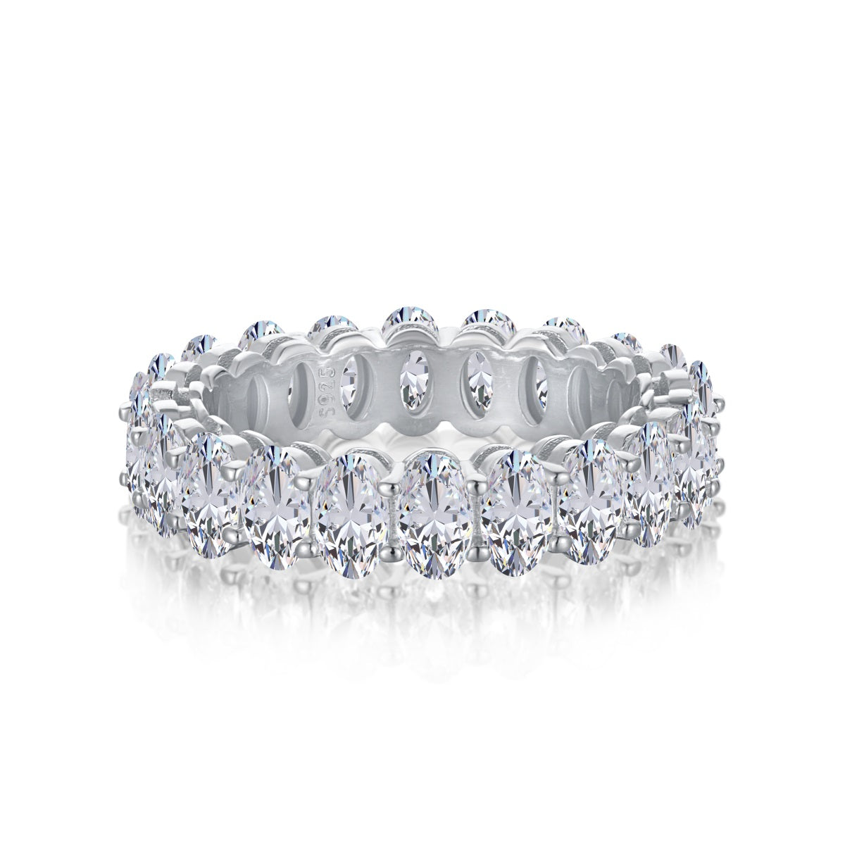 [Regal Gem Jewelry]Ornate Oval Cut Tennis Ring