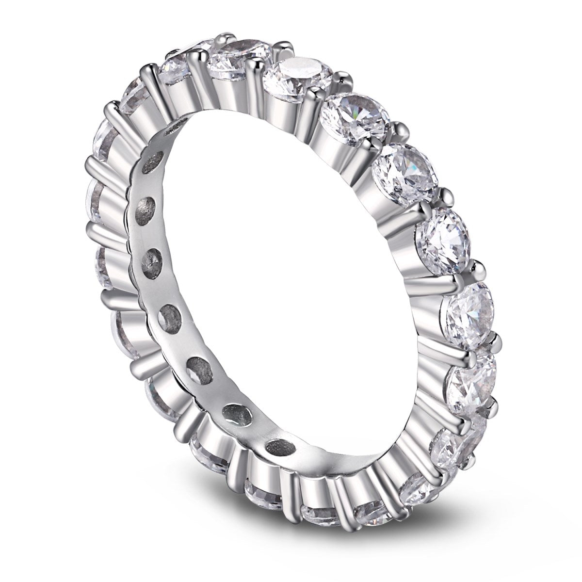 [Regal Gem Jewelry]Sparkling Round Cut Tennis Ring