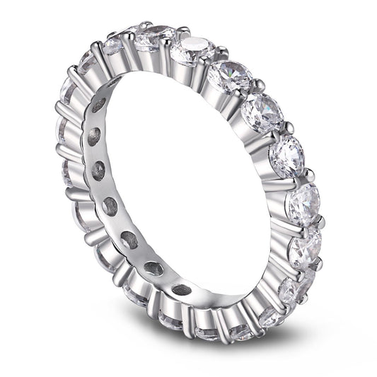 [Regal Gem Jewelry]Sparkling Round Cut Tennis Ring