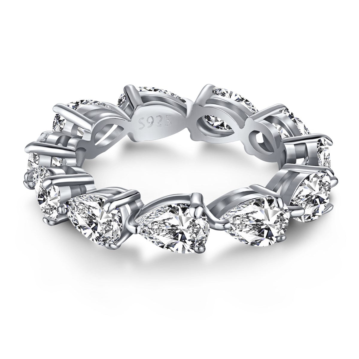 [Regal Gem Jewelry]Exquisite Pear Cut Tennis Ring