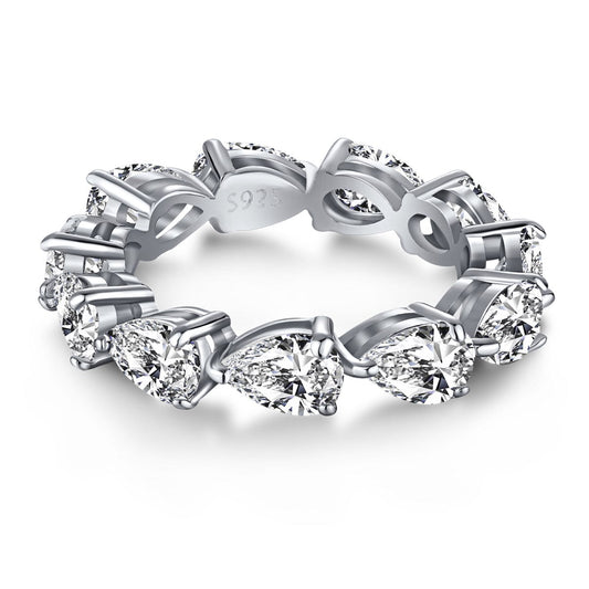 [Regal Gem Jewelry]Exquisite Pear Cut Tennis Ring