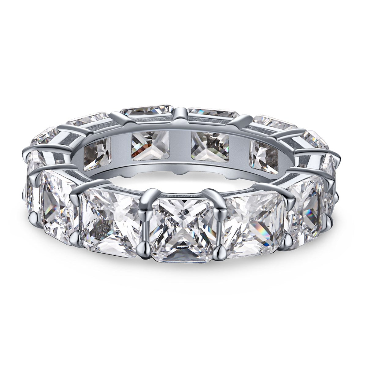 [Regal Gem Jewelry]Elegant Princess Cut Tennis Ring