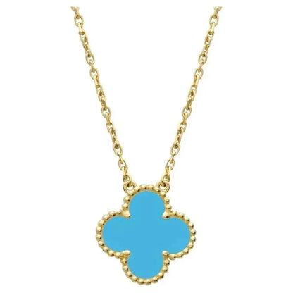 [Regal Gem]CLOVER 15MM VINTAGE TURQUOISE NECKLACE