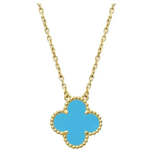 [Regal Gem]CLOVER 15MM VINTAGE TURQUOISE NECKLACE