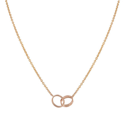 [Regal Gem]LOVE NECKLACE DOUBLE RING PINK GOLD
