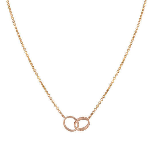 [Regal Gem]LOVE NECKLACE DOUBLE RING PINK GOLD