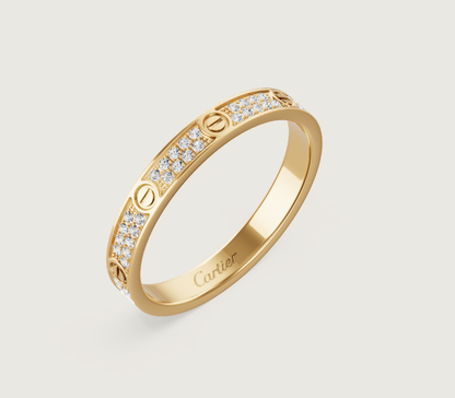 [Regal Gem]LOVE RING 2.6mm-wide full-diamond ring Gold