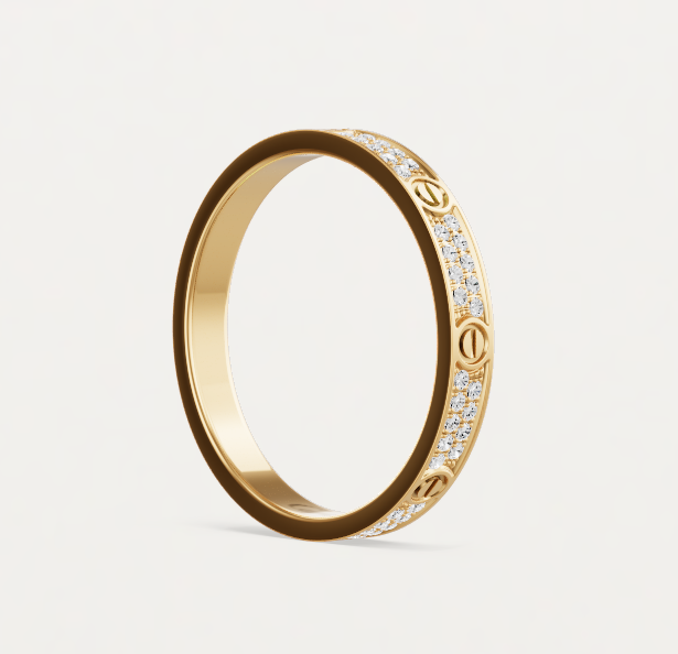 [Regal Gem]LOVE RING 2.6mm-wide full-diamond ring Gold