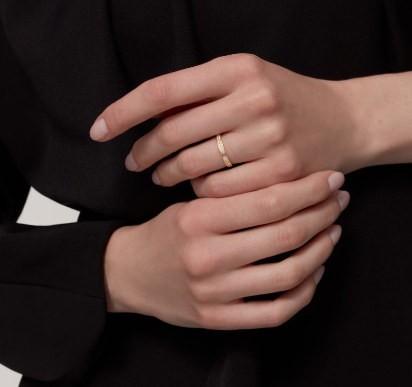 [Regal Gem]LOVE RING 2.6mm-wide full-diamond ring Gold