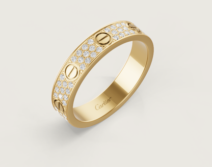 [Regal Gem]LOVE RING 4mm-wide full-diamond ring GOLD