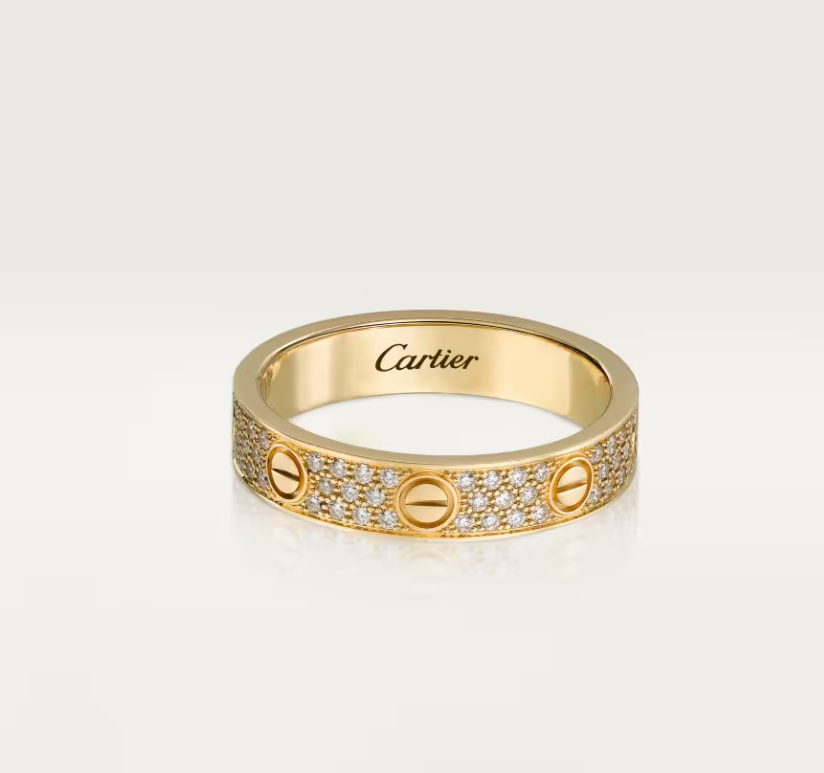 [Regal Gem]LOVE RING 4mm-wide full-diamond ring GOLD