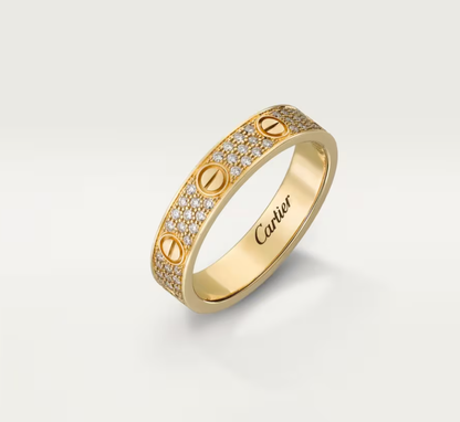 [Regal Gem]LOVE RING 4mm-wide full-diamond ring GOLD