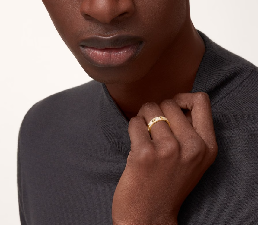 [Regal Gem]LOVE RING 4mm-wide full-diamond ring GOLD