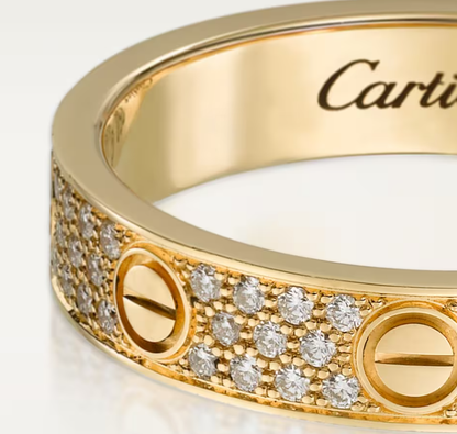 [Regal Gem]LOVE RING 4mm-wide full-diamond ring GOLD