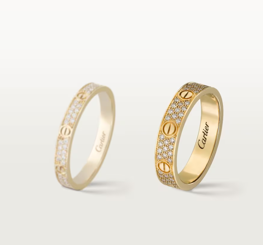 [Regal Gem]LOVE RING 4mm-wide full-diamond ring GOLD