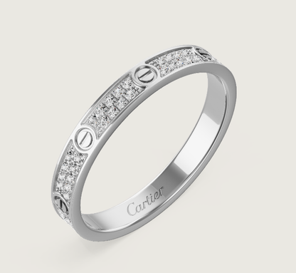 [Regal Gem]LOVE RING 2.6mm-wide full-diamond ring silver