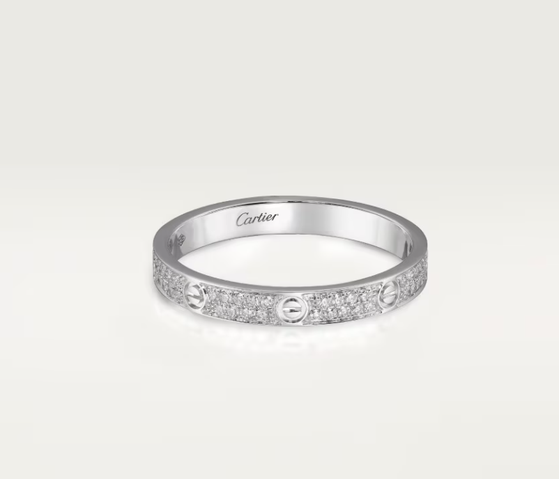 [Regal Gem]LOVE RING 2.6mm-wide full-diamond ring silver