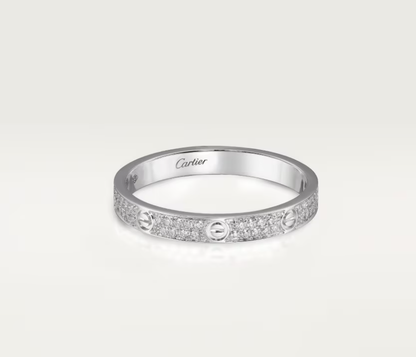[Regal Gem]LOVE RING 2.6mm-wide full-diamond ring silver