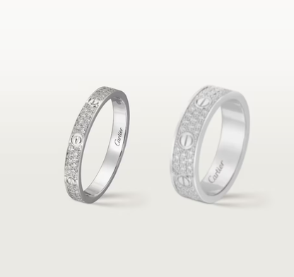 [Regal Gem]LOVE RING 2.6mm-wide full-diamond ring silver