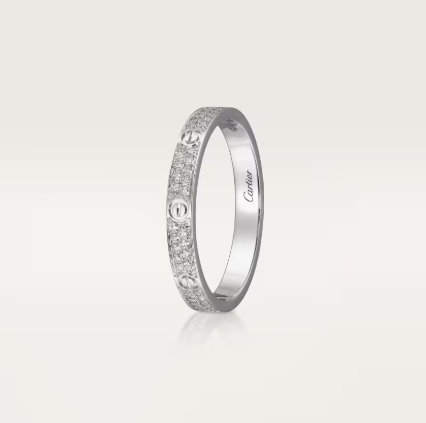 [Regal Gem]LOVE RING 2.6mm-wide full-diamond ring silver