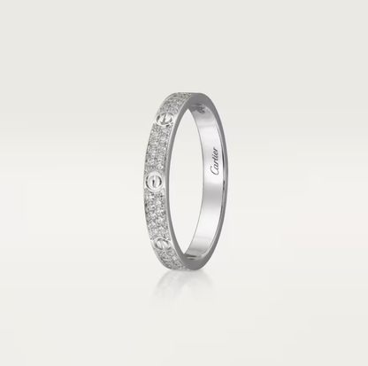 [Regal Gem]LOVE RING 2.6mm-wide full-diamond ring silver
