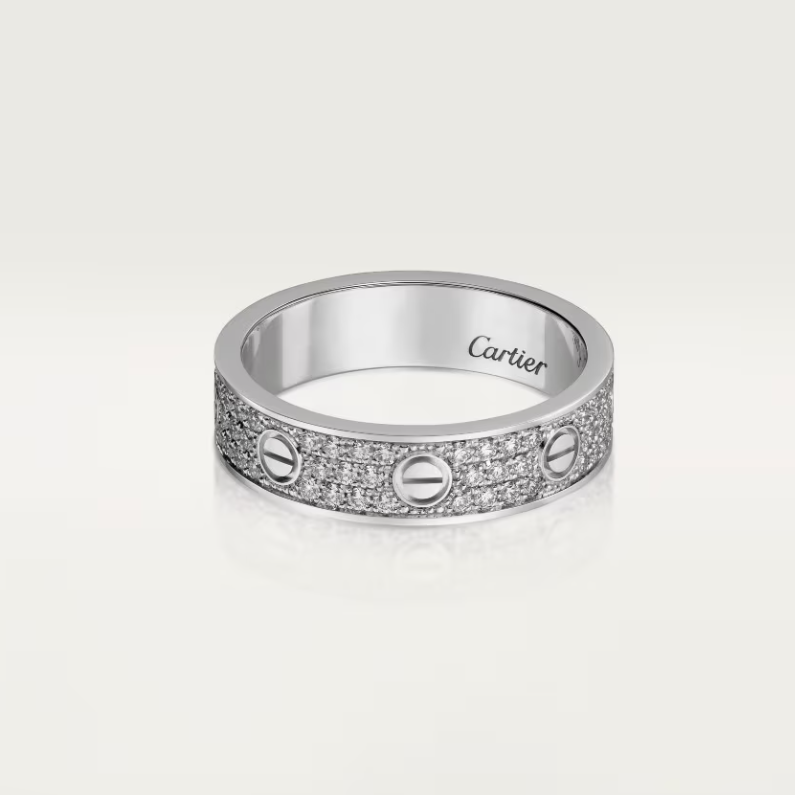 [Regal Gem]LOVE RING 4mm-wide full-diamond ring silver