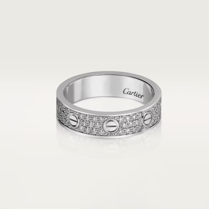 [Regal Gem]LOVE RING 4mm-wide full-diamond ring silver