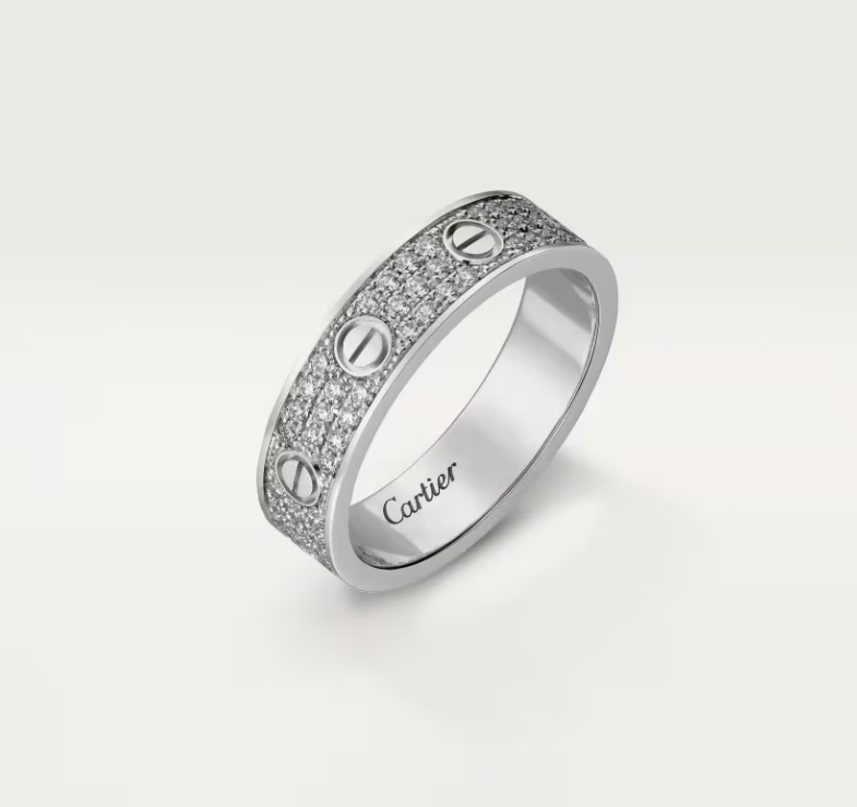 [Regal Gem]LOVE RING 4mm-wide full-diamond ring silver