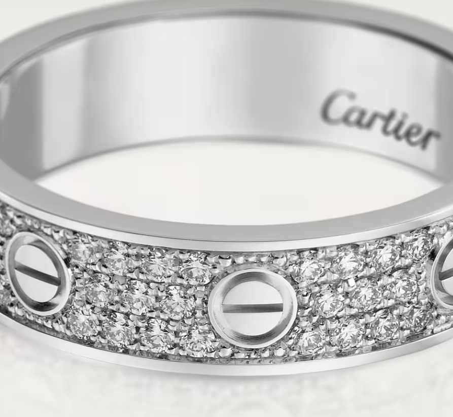 [Regal Gem]LOVE RING 4mm-wide full-diamond ring silver