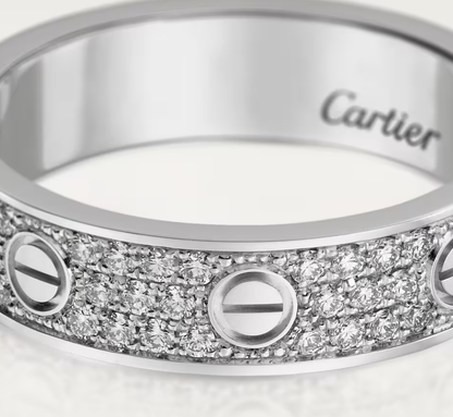 [Regal Gem]LOVE RING 4mm-wide full-diamond ring silver