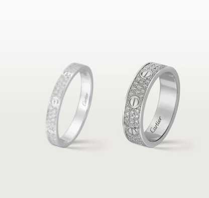 [Regal Gem]LOVE RING 4mm-wide full-diamond ring silver