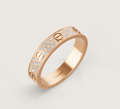 [Regal Gem]LOVE RING 4mm-wide full-diamond ring Regal Gem Gold