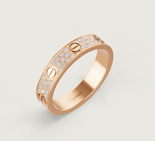 [Regal Gem]LOVE RING 4mm-wide full-diamond ring Regal Gem Gold