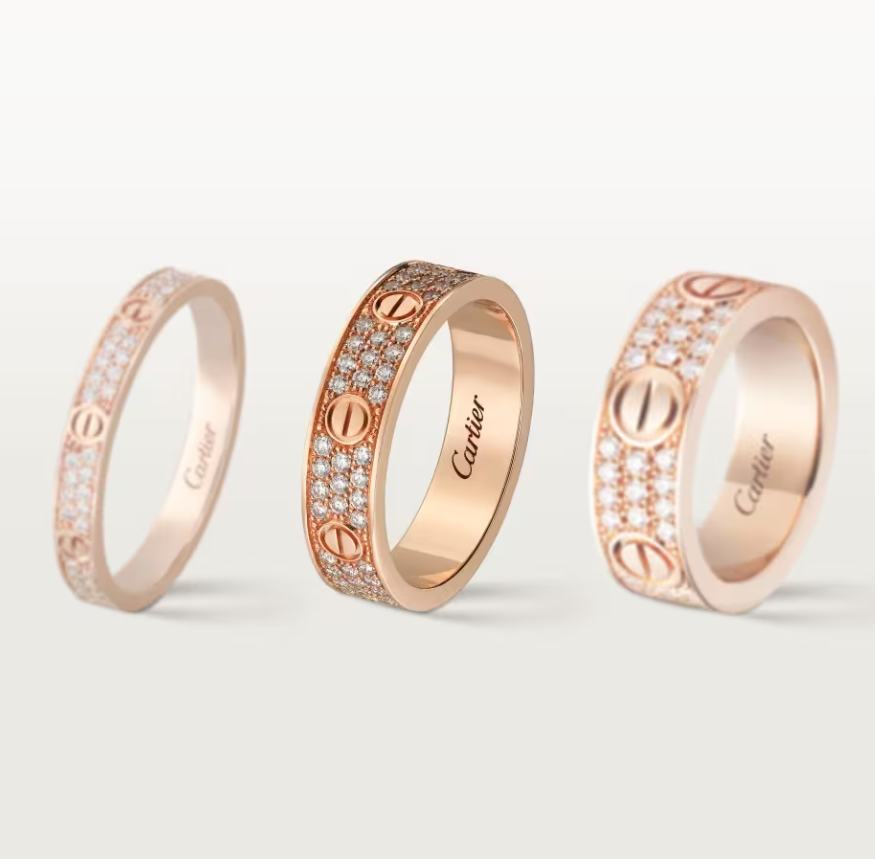 [Regal Gem]LOVE RING 4mm-wide full-diamond ring Regal Gem Gold