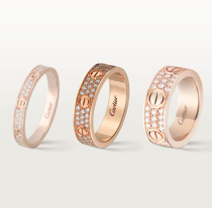 [Regal Gem]LOVE RING 4mm-wide full-diamond ring Regal Gem Gold