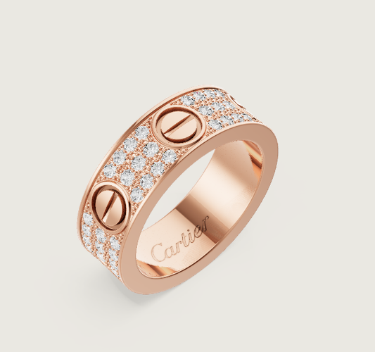[Regal Gem]LOVE RING 6.5mm-wide full-diamond ring Regal Gem Gold