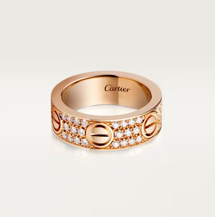 [Regal Gem]LOVE RING 6.5mm-wide full-diamond ring Regal Gem Gold