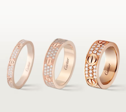 [Regal Gem]LOVE RING 6.5mm-wide full-diamond ring Regal Gem Gold