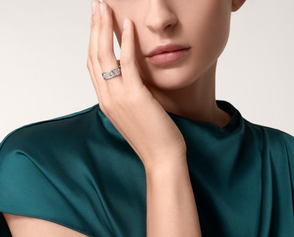 [Regal Gem]LOVE RING 6.5MM Full Diamond, 6 Major Diamonds Silver