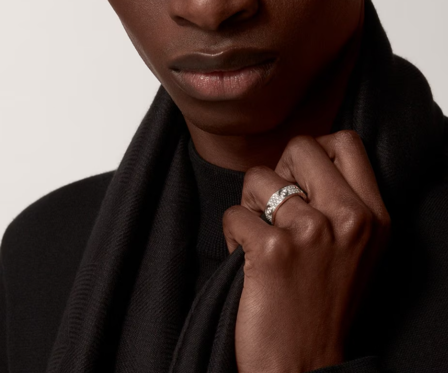 [Regal Gem]LOVE RING 6.5MM Full Diamond, 6 Major Diamonds Silver
